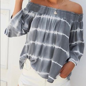 GRAY & White, Off Shoulder Top